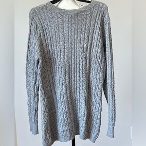 Evolution by Cyrus gray cable knit sweater cozy winter casual business size M